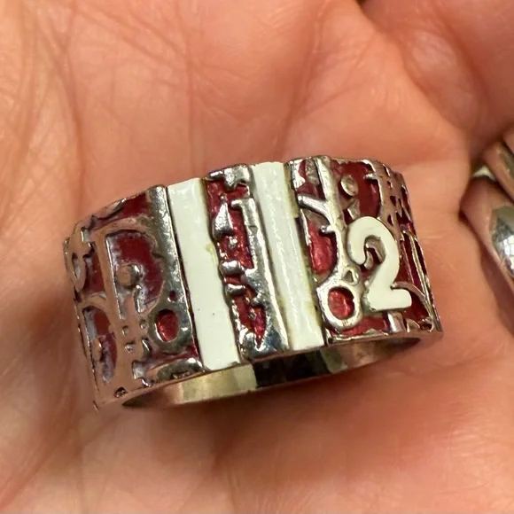 Vintage Christian Dior Red Trotter Ring in good Condition